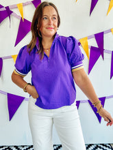 Load image into Gallery viewer, Purple Textured Zip Up Top (S-XL)