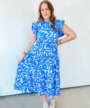 Load image into Gallery viewer, Blue &amp; White Brushstroke Maxi