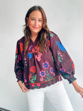 Load image into Gallery viewer, Brown Floral Print Top