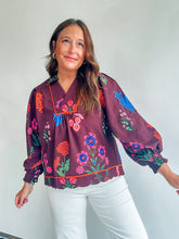 Load image into Gallery viewer, Brown Floral Print Top