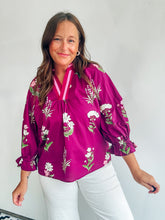 Load image into Gallery viewer, Plum Floral Top