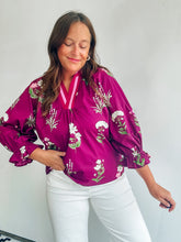 Load image into Gallery viewer, Plum Floral Top