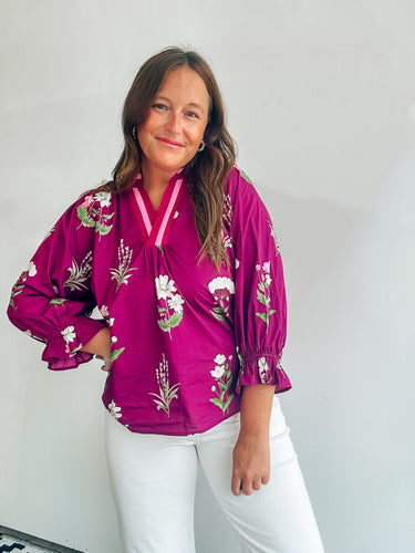 Plum Floral Top