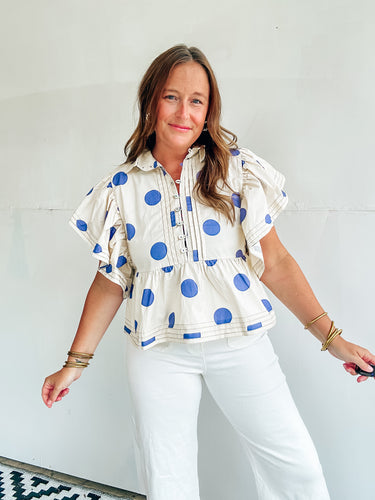 Purple Polka Dot Top