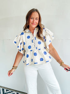 Purple Polka Dot Top
