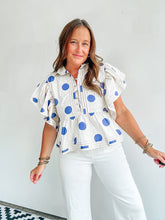 Load image into Gallery viewer, Purple Polka Dot Top