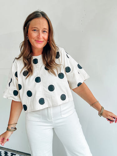 Black Polka Dot Top