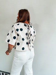 Black Polka Dot Top