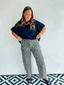 Leopard Barrel Pants