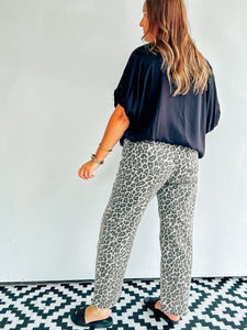 Leopard Barrel Pants