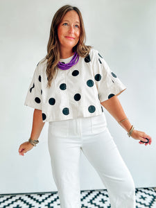 Black Polka Dot Top