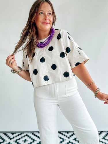 Black Polka Dot Top