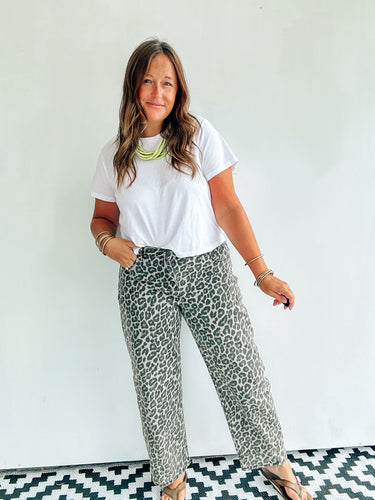Leopard Barrel Pants