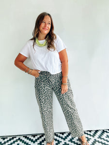 Leopard Barrel Pants