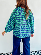 Load image into Gallery viewer, Navy &amp; Green Printed Top