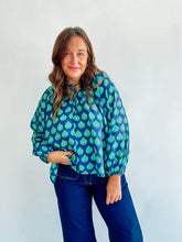 Load image into Gallery viewer, Navy &amp; Green Printed Top