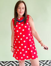 Load image into Gallery viewer, Red Polka Dot Shift Dress