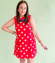 Load image into Gallery viewer, Red Polka Dot Shift Dress
