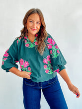 Load image into Gallery viewer, Green Floral Print Top