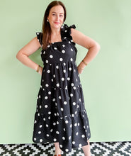 Load image into Gallery viewer, Black &amp; White Polka Dot Midi