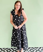 Load image into Gallery viewer, Black &amp; White Polka Dot Midi
