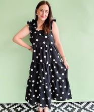 Load image into Gallery viewer, Black &amp; White Polka Dot Midi