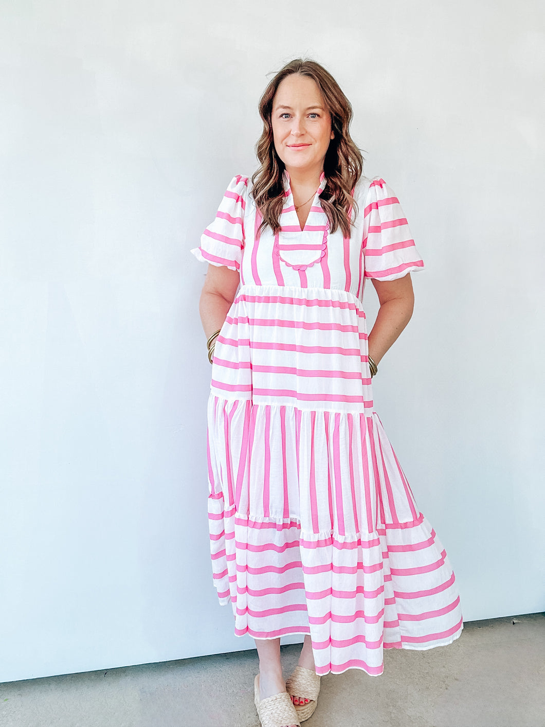Spring Stripes Midi Dress