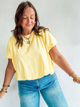 Load image into Gallery viewer, Yellow Bubble Hem Top