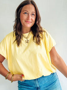 Yellow Bubble Hem Top