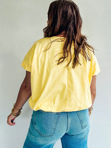 Yellow Bubble Hem Top
