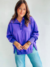Load image into Gallery viewer, Purple Snap Collar Pullover
