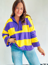 Load image into Gallery viewer, Purple &amp; Gold Rugby Pullover