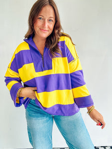 Purple & Gold Rugby Pullover