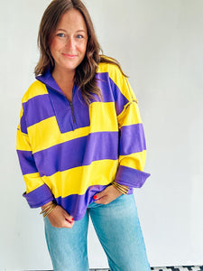 Purple & Gold Rugby Pullover