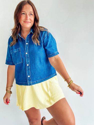Denim Button Up Top