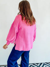 Load image into Gallery viewer, Pink Oversized Mock Neck Top