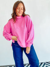 Load image into Gallery viewer, Pink Oversized Mock Neck Top