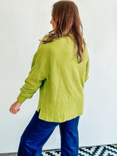 Load image into Gallery viewer, Olive Oversized Mock Neck Top