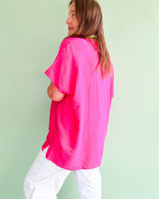 Load image into Gallery viewer, Pink Oversized V-neck Top