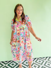 Load image into Gallery viewer, Pink Multi Color Printed Midi Dress