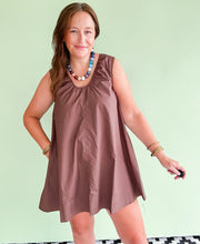 Load image into Gallery viewer, Brown Scoop Neck Dress