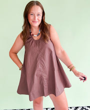 Load image into Gallery viewer, Brown Scoop Neck Dress