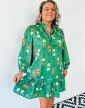 Load image into Gallery viewer, Green Floral Print Dress