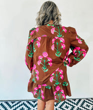 Load image into Gallery viewer, Brown Floral Print Dress