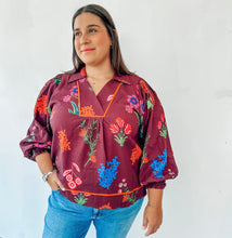 Load image into Gallery viewer, Brown Floral Top