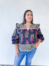 Load image into Gallery viewer, Black Floral Print Top