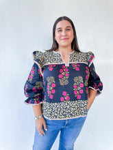 Load image into Gallery viewer, Black Floral Print Top