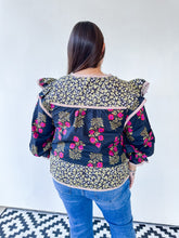 Load image into Gallery viewer, Black Floral Print Top