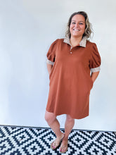 Load image into Gallery viewer, Brown Dress w/ Striped Details