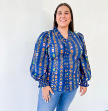 Load image into Gallery viewer, Navy Printed Top